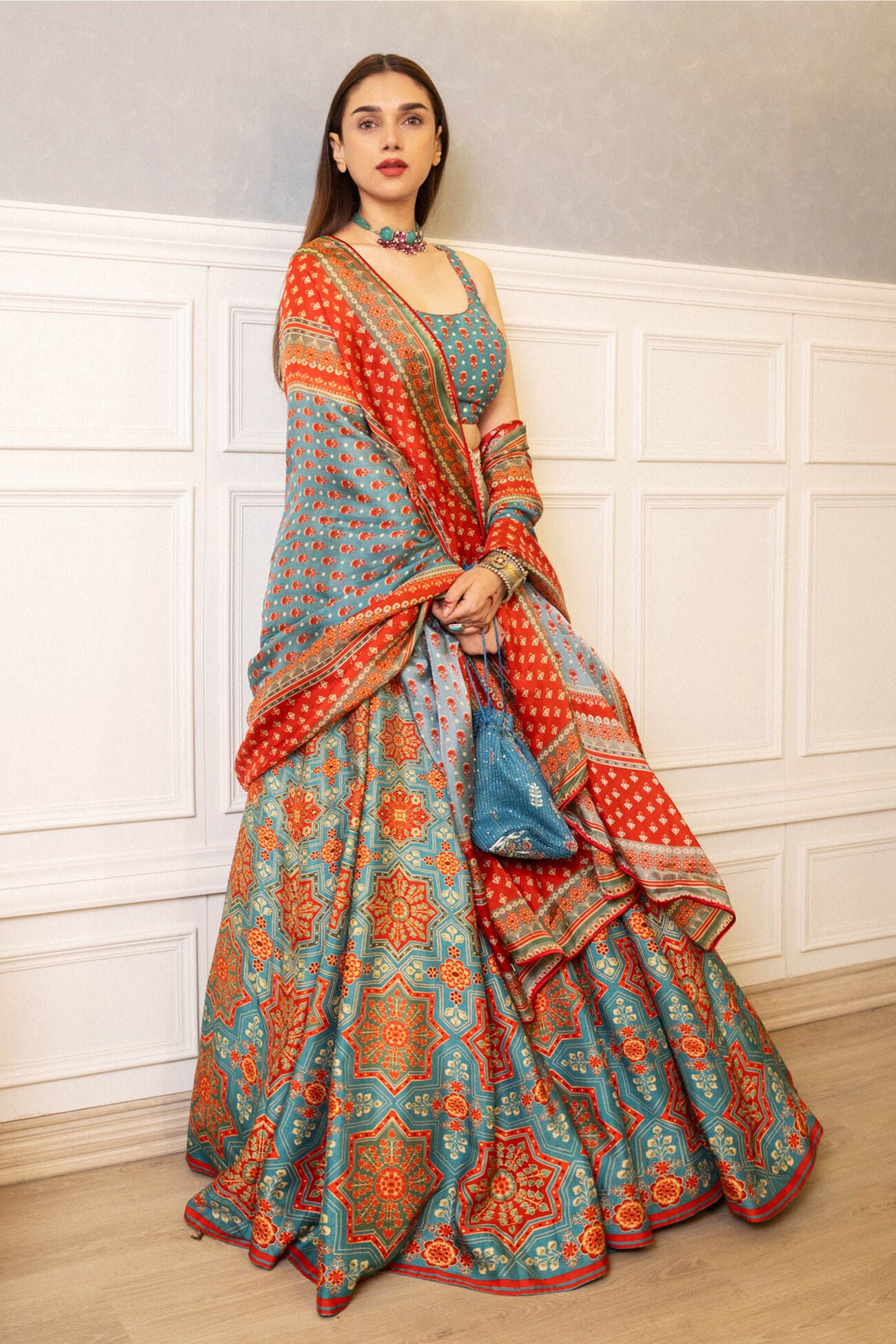 Aditi Rao Hydari in Mayai Lehenga–Sindh Architecture-Inspired Design