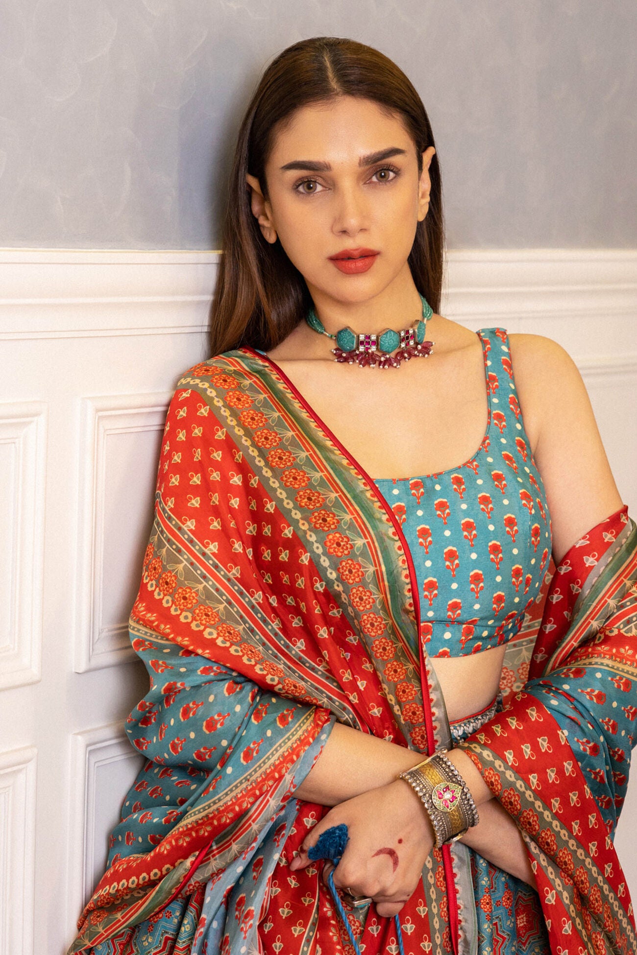 Aditi Rao Hydari in Mayai Lehenga–Sindh Architecture-Inspired Design