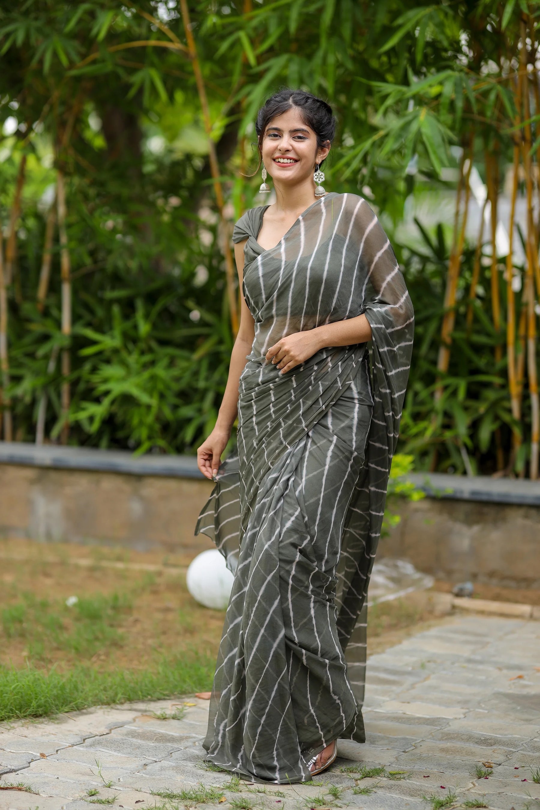 Traditional Lehriya Chiffon Saree