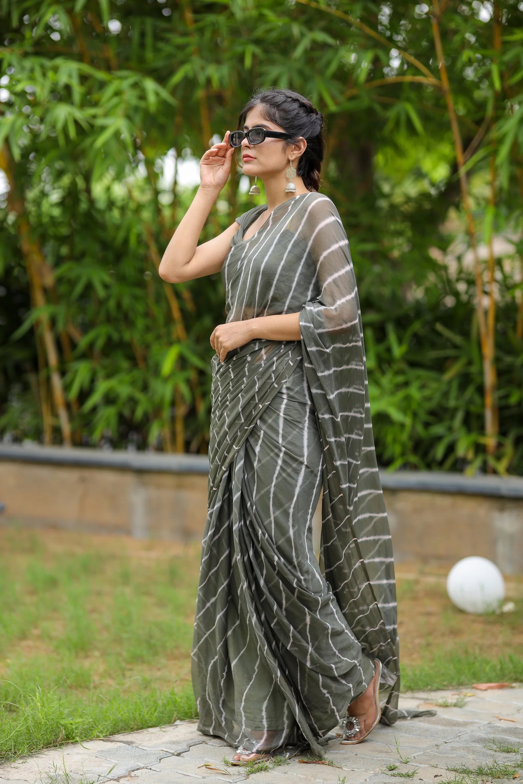 Traditional Lehriya Chiffon Saree