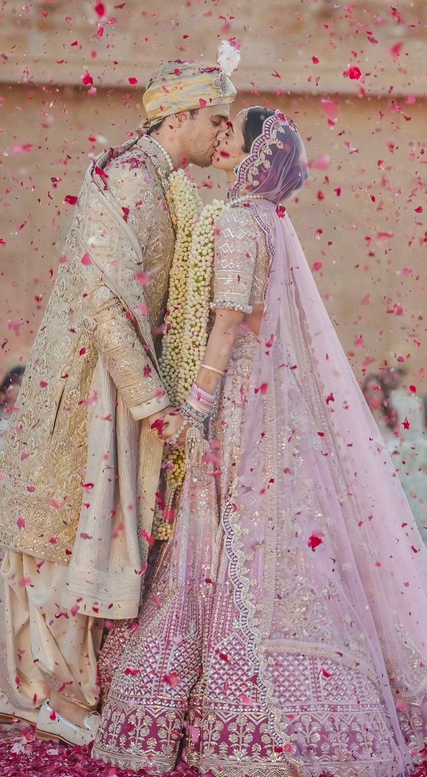Lavender Ombre Crystal Embellished Bridal Lehenga (Kiara Advani Wedding Inspiration)