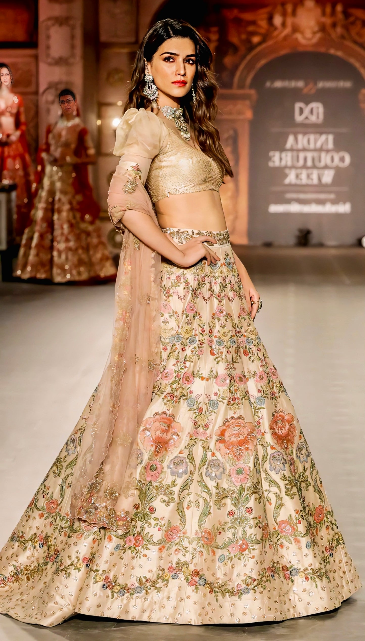 Kriti Sanon Inspired Pastel Floral Embroidered Designer Lehenga