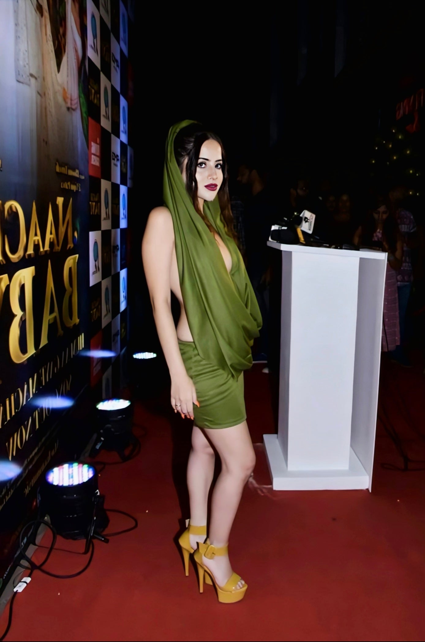 Urfi Javed bold green backless mini dress inspired party look