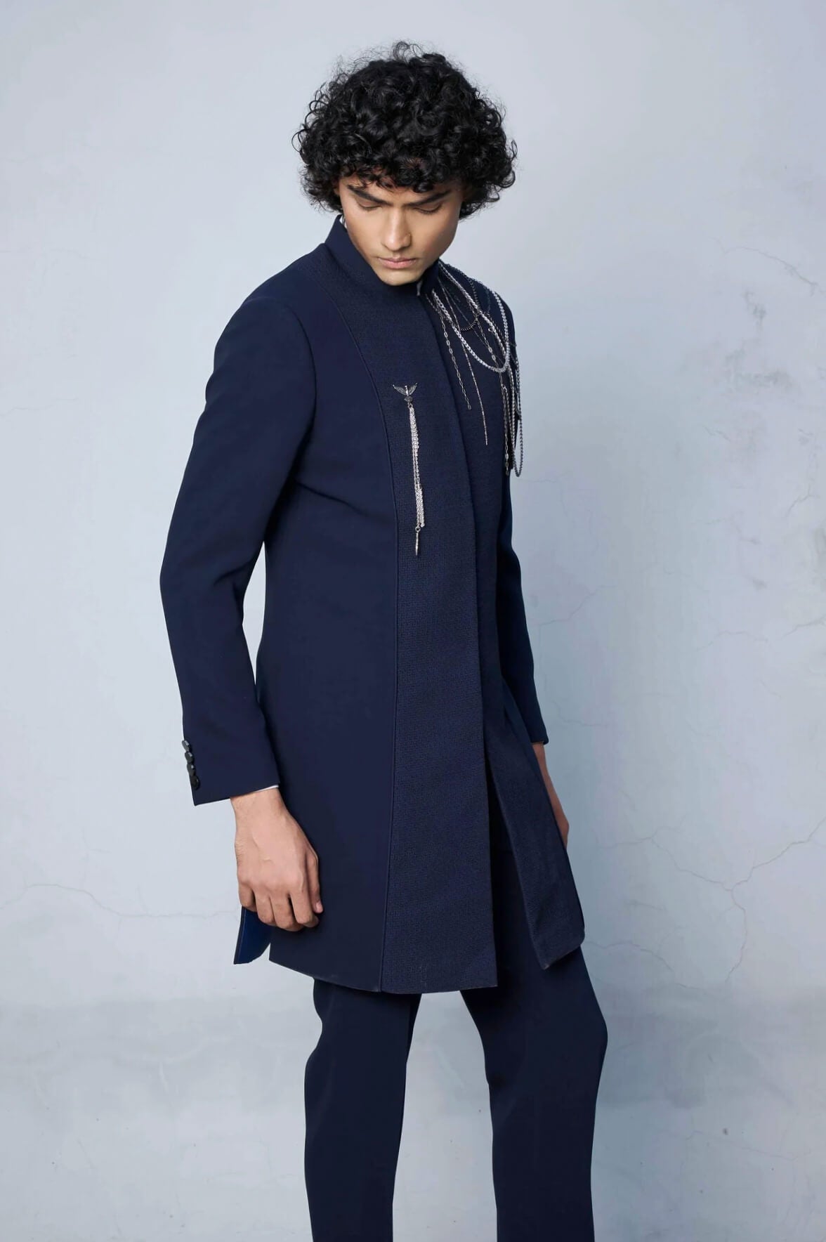 Gargee Designer's Blue Draped Hardware Indo Set