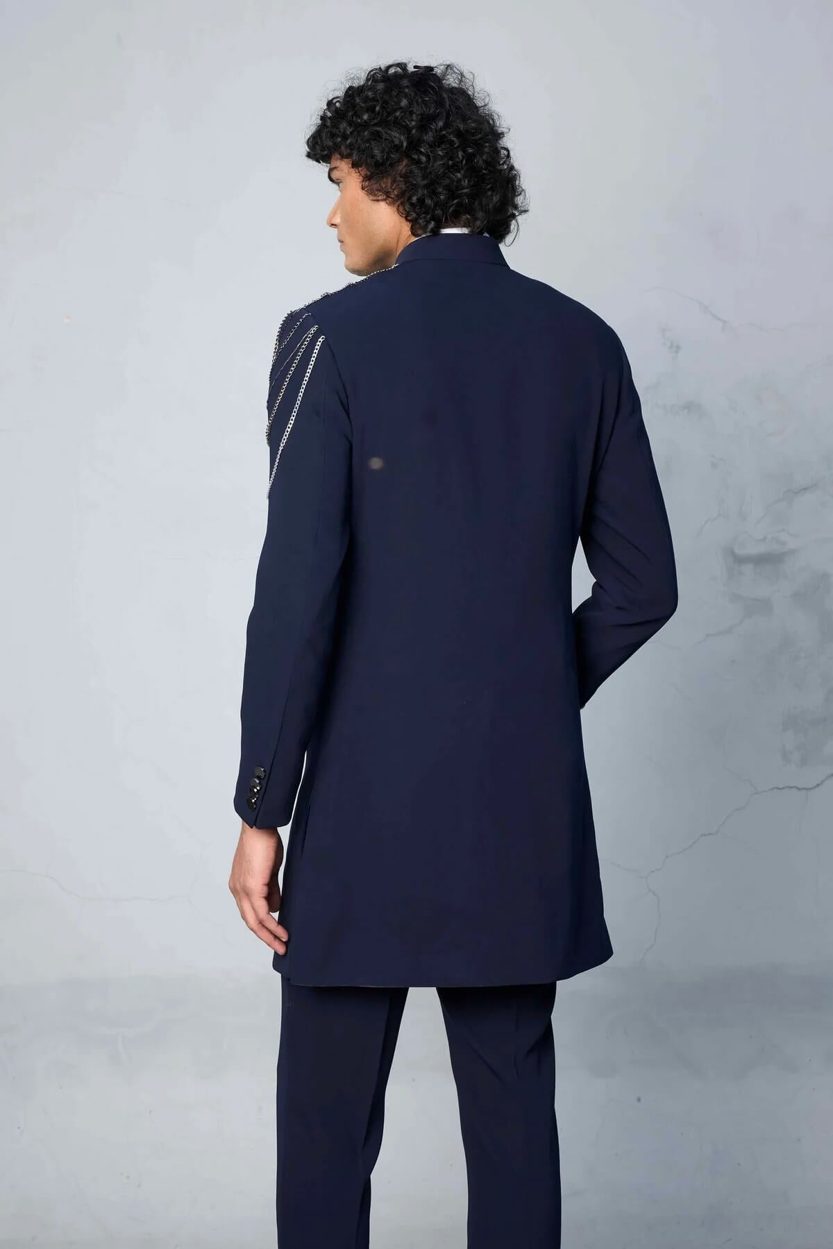 Gargee Designer's Blue Draped Hardware Indo Set