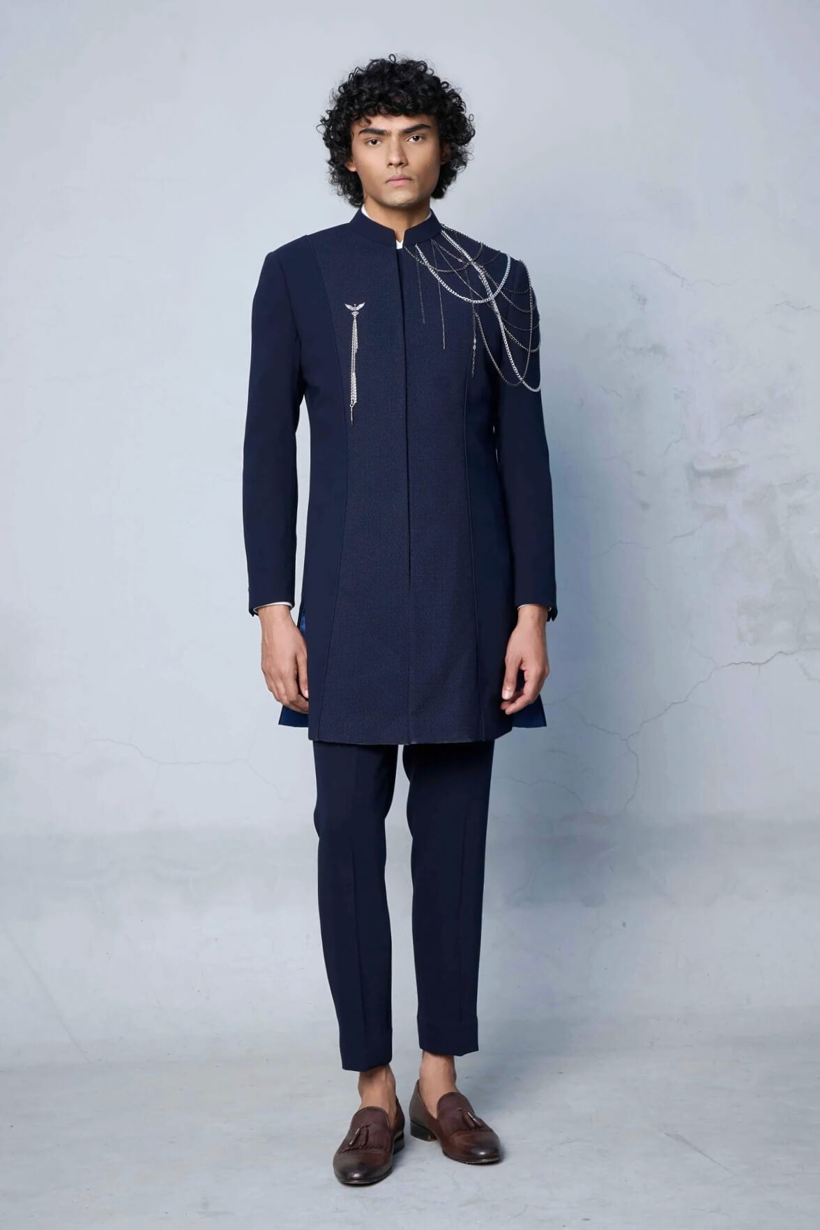 Gargee Designer's Blue Draped Hardware Indo Set