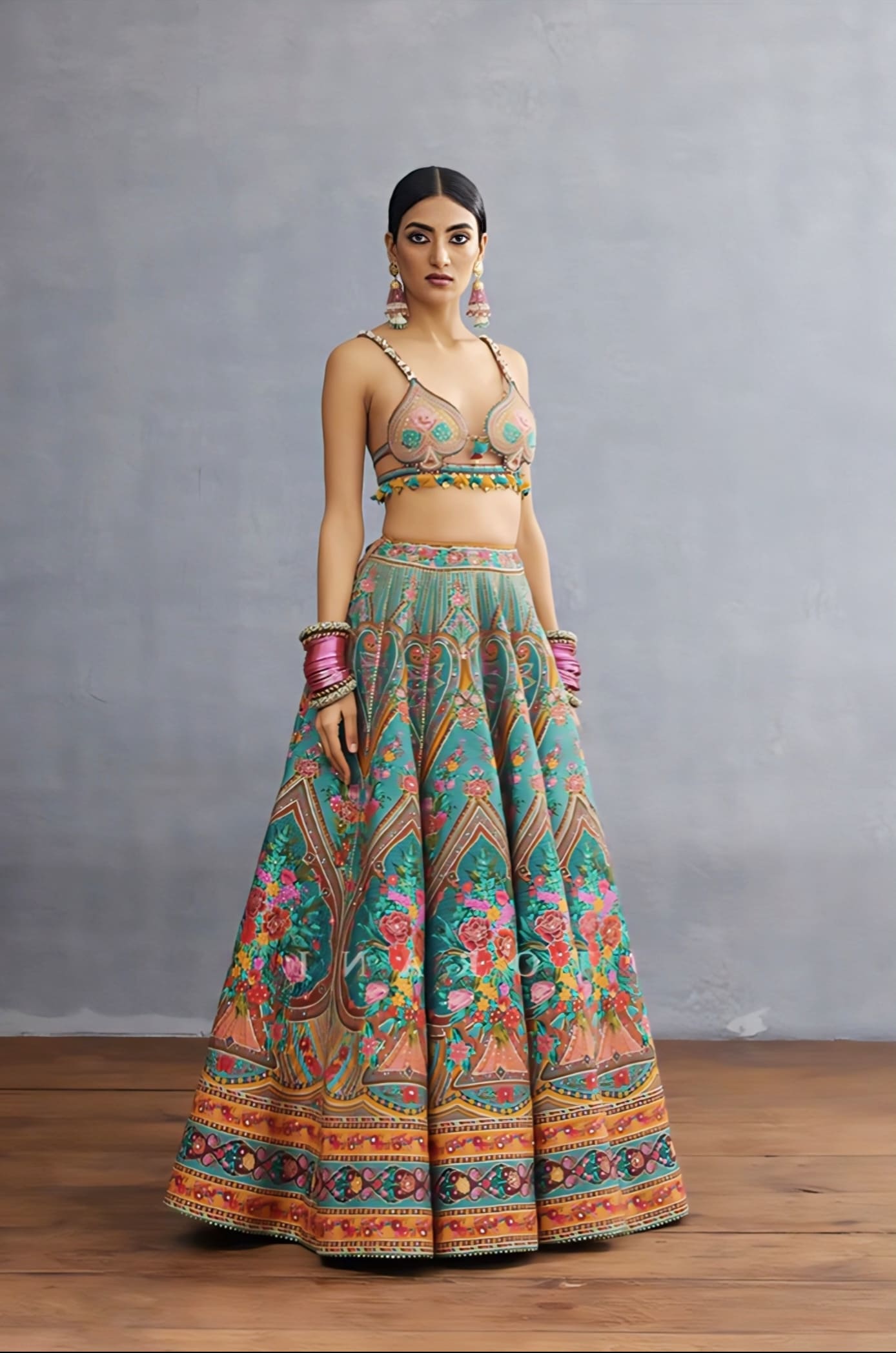 Multicolor Fancy Blouse Design with Heavy Embroidery & Tassel Detail