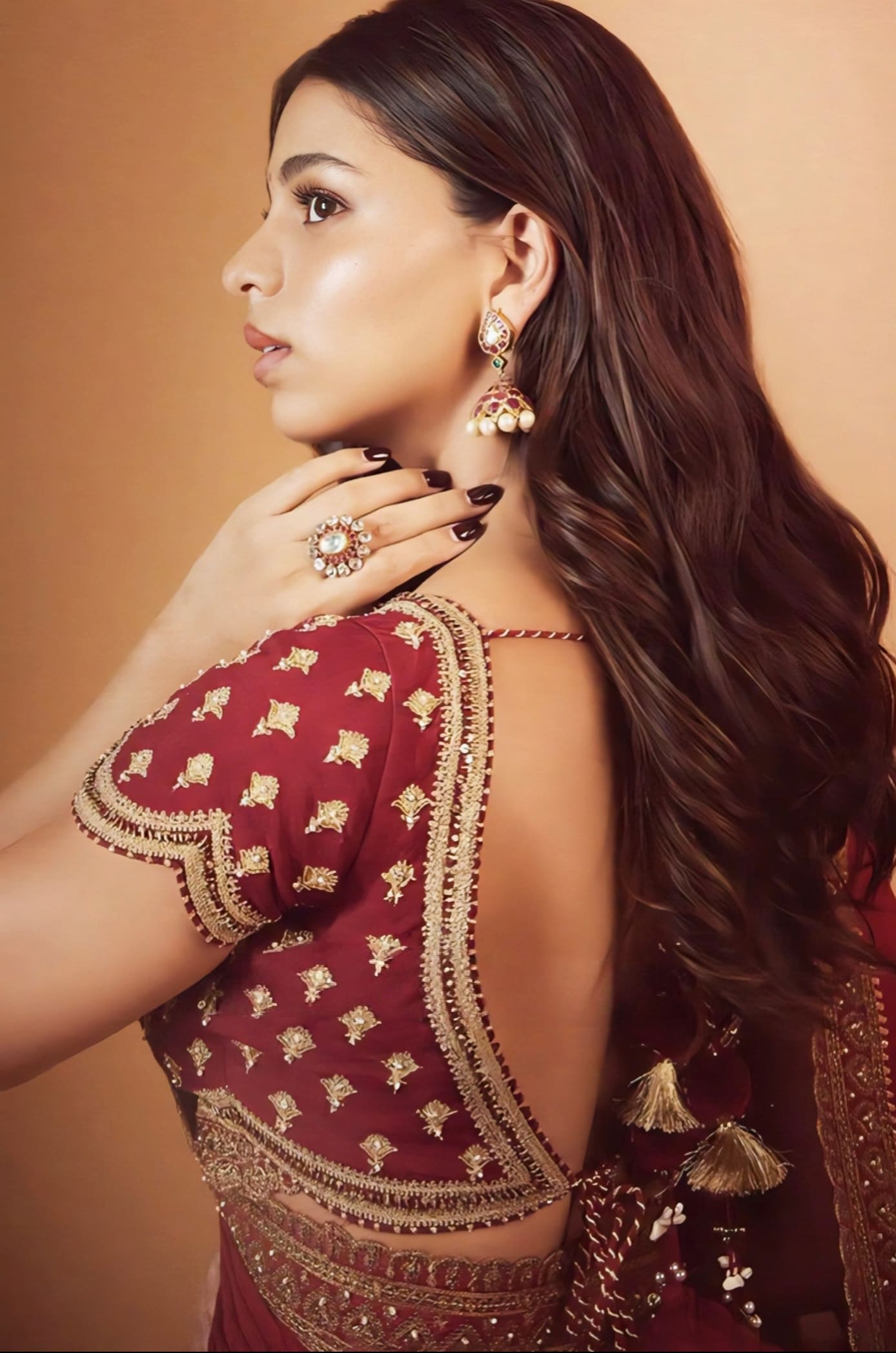 Suhana Khan Inspired Red Embroidered Georgette Saree Set | Shamse Lasika Manmayi Designer Outfit