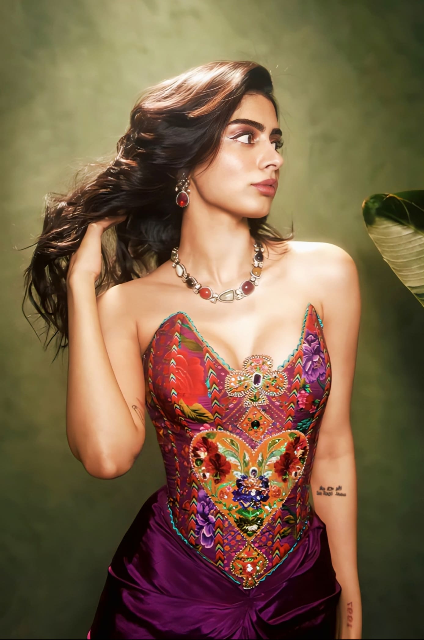 Khushi Kapoor Inspired Purple Embroidered Corset & Skirt Set | Dil Kusha Ursa Designer Couture Outfit