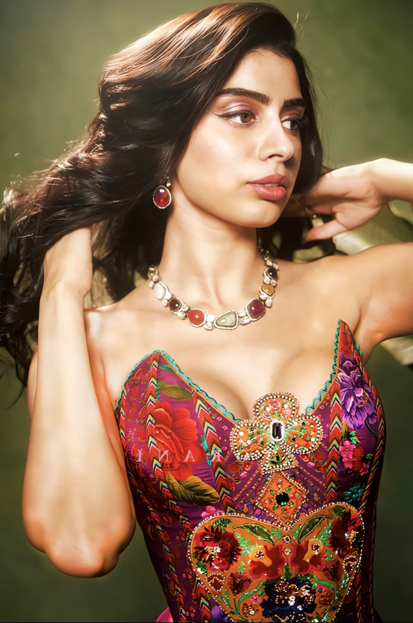 Khushi Kapoor Inspired Purple Embroidered Corset & Skirt Set | Dil Kusha Ursa Designer Couture Outfit