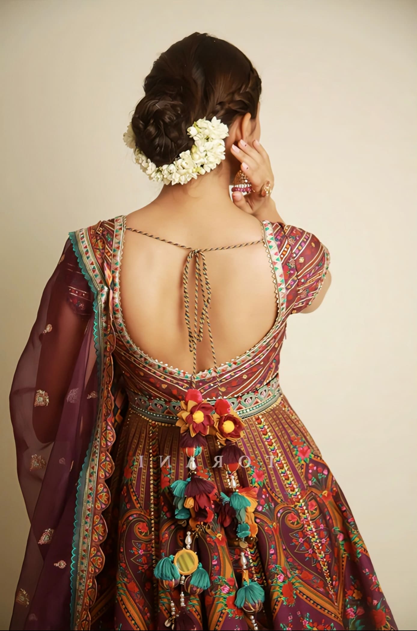 Mrunal Thakur Inspired Purple Digital & Sequin Work Slub Silk Anarkali Set | Dil Kusha Zaiba Designer Outfit