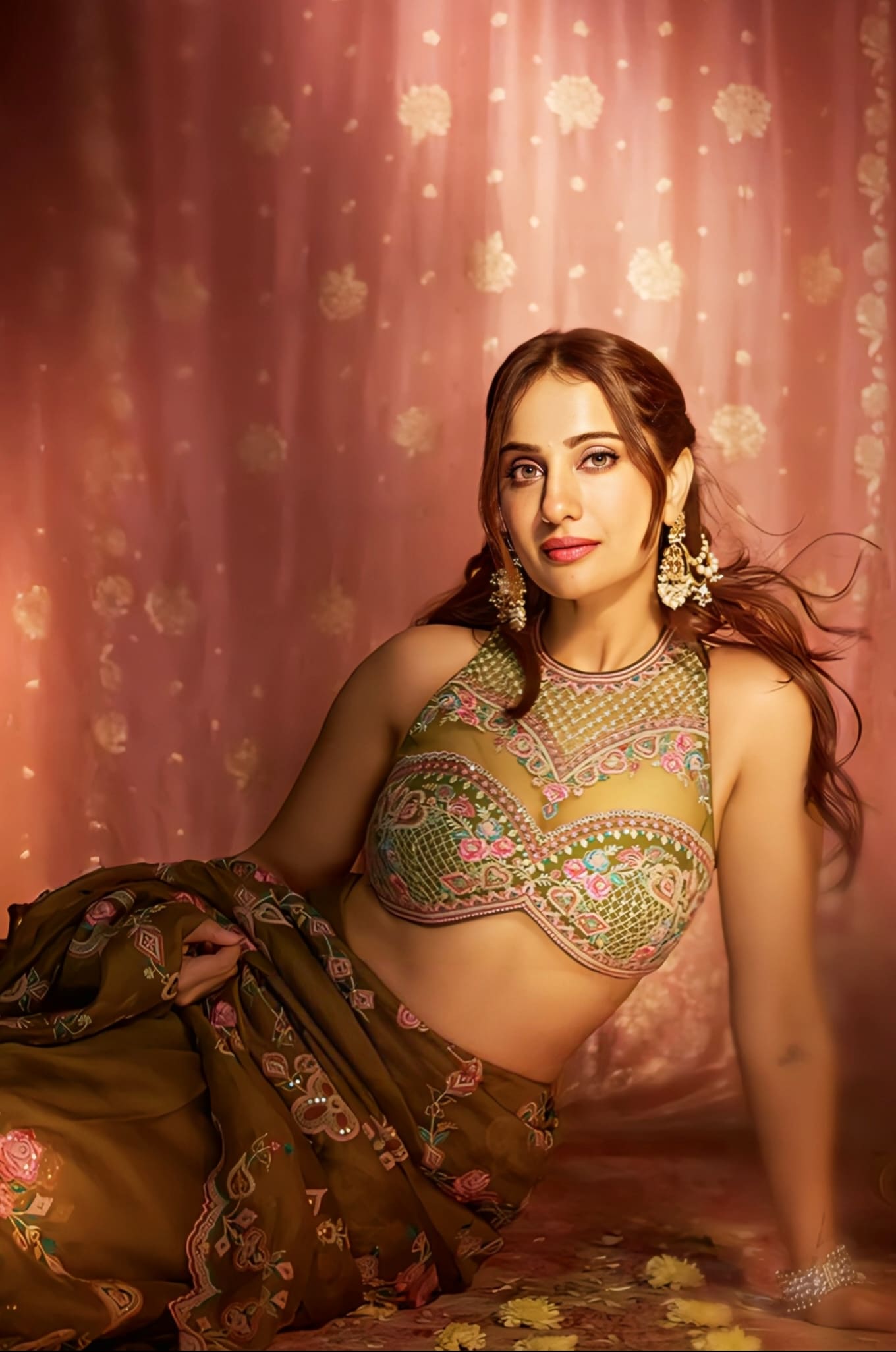 Kusha Kapila in Dil Saaz Safiyya Saree Set – Green Organza Embroidered Designer Saree with Butterfly Net Blouse