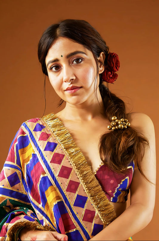 Shweta Tripathi in Satrangi Shamiyana Saree Set – Multicolour Handwoven Chanderi Embroidered Designer Saree
