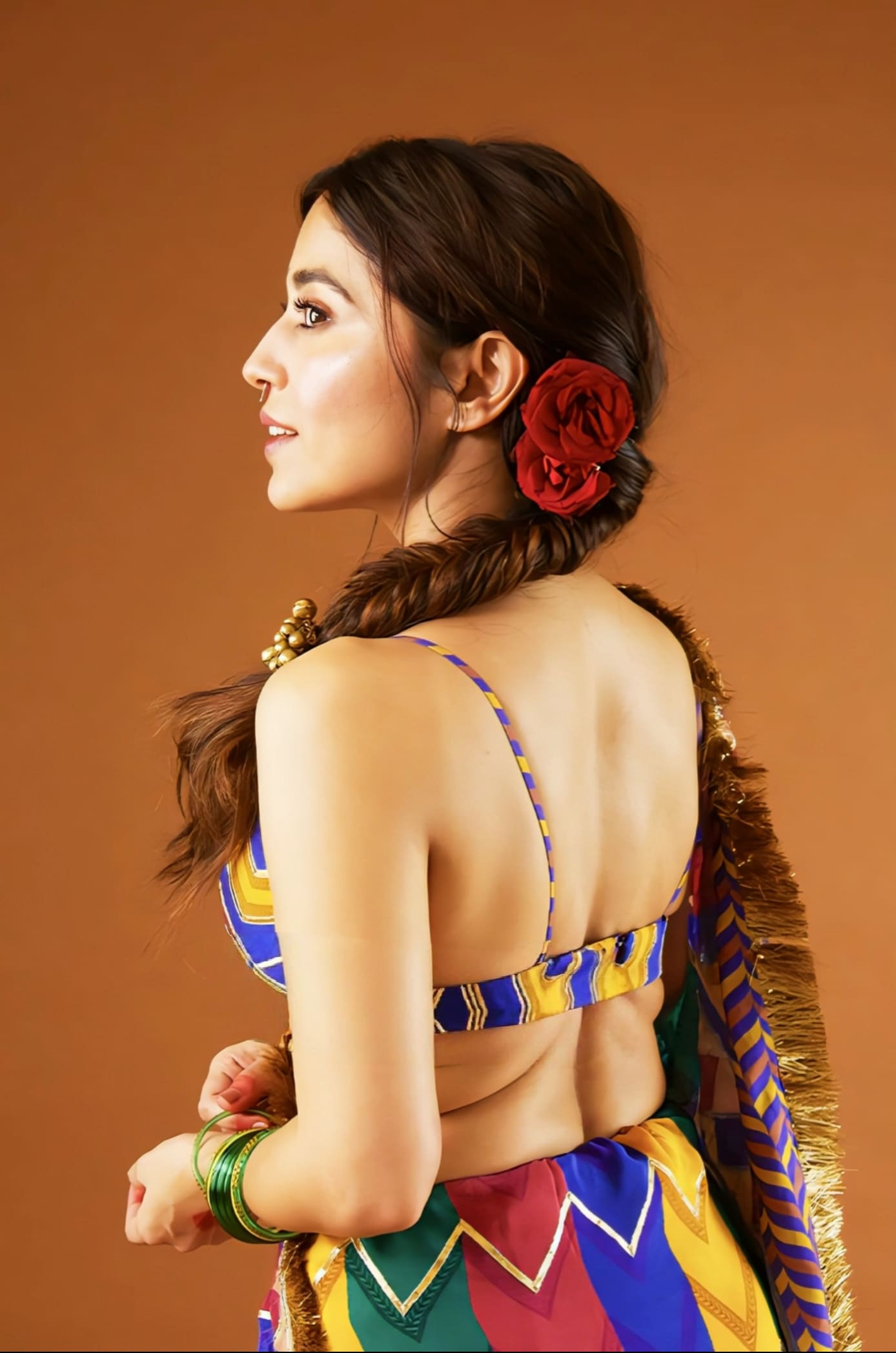Shweta Tripathi in Satrangi Shamiyana Saree Set – Multicolour Handwoven Chanderi Embroidered Designer Saree