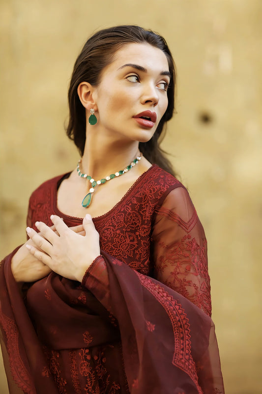Handwoven Chanderi kurta with Aari embroidery inspired by Amy Jackson