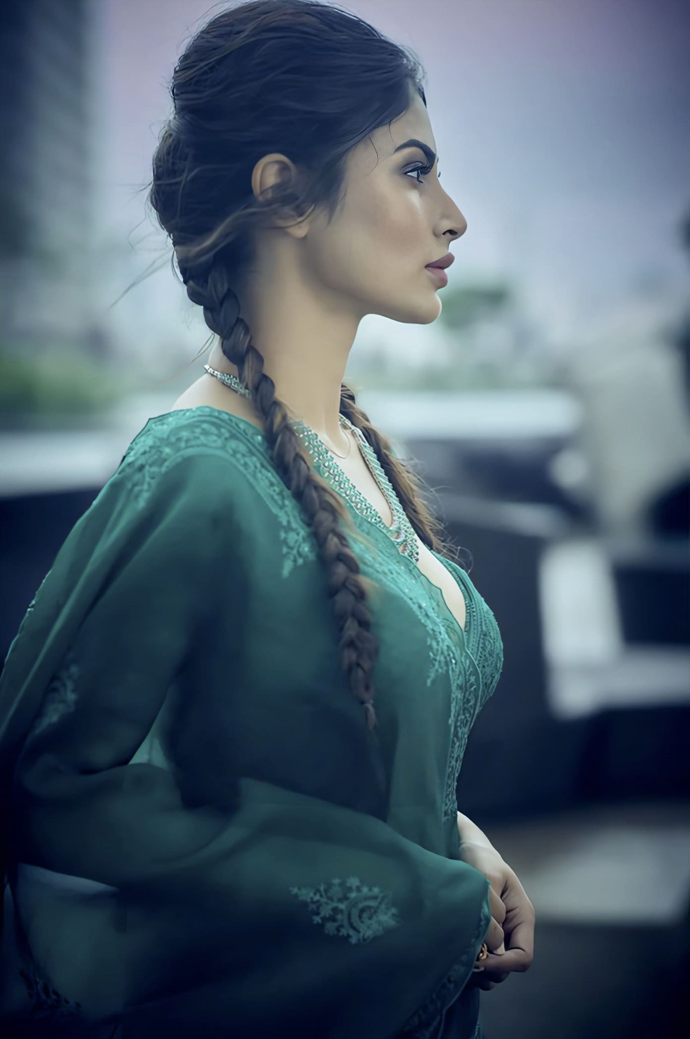 Mouni Roy in Sabz Mehreen Passa Lehenga Set – Green Silk Organza Embroidered Designer Lehenga