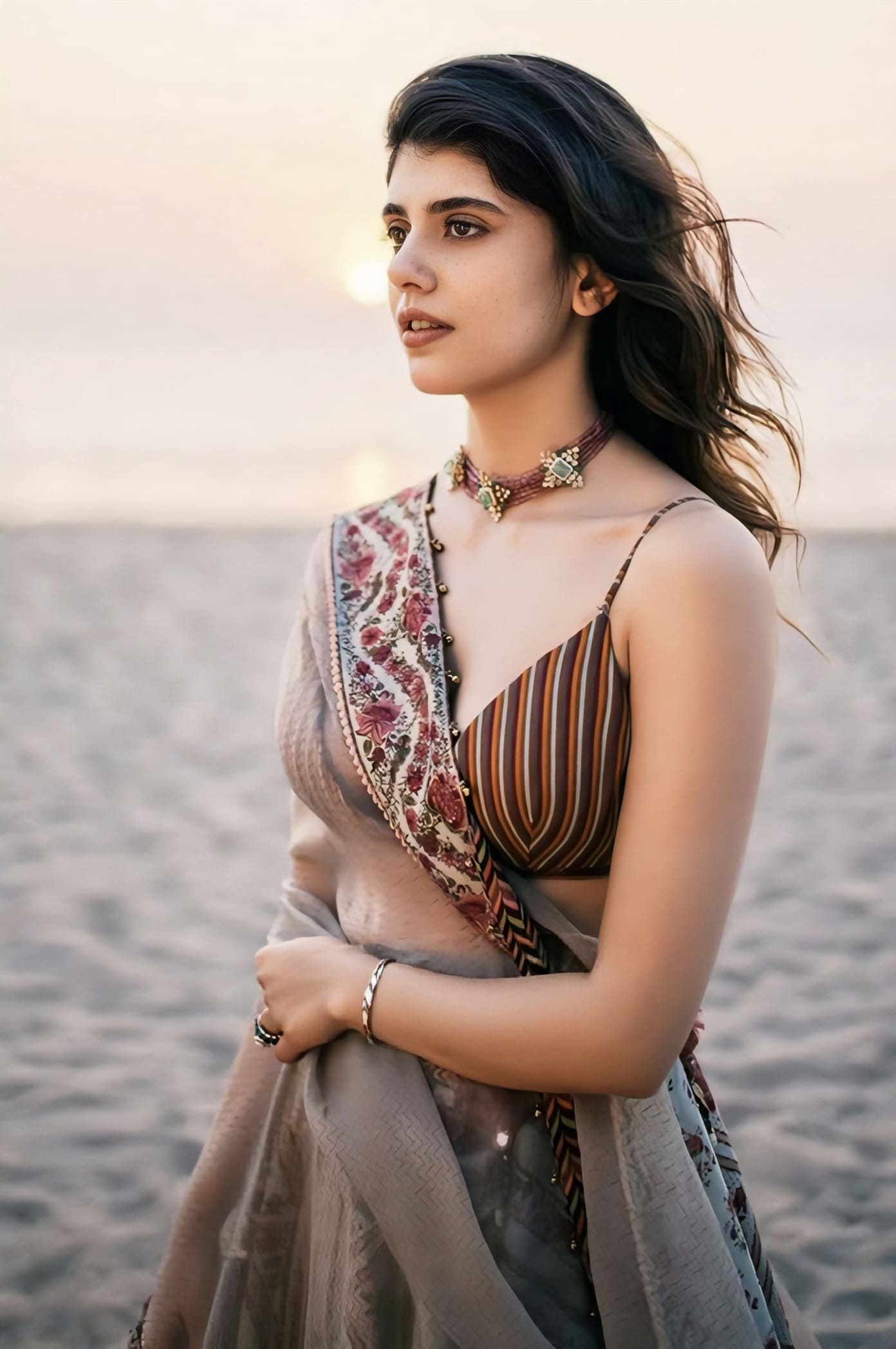 Sanjana Sanghi in Jaituni Waheeda Lehenga Set – Green Handwoven Chanderi Embroidered Designer Lehenga