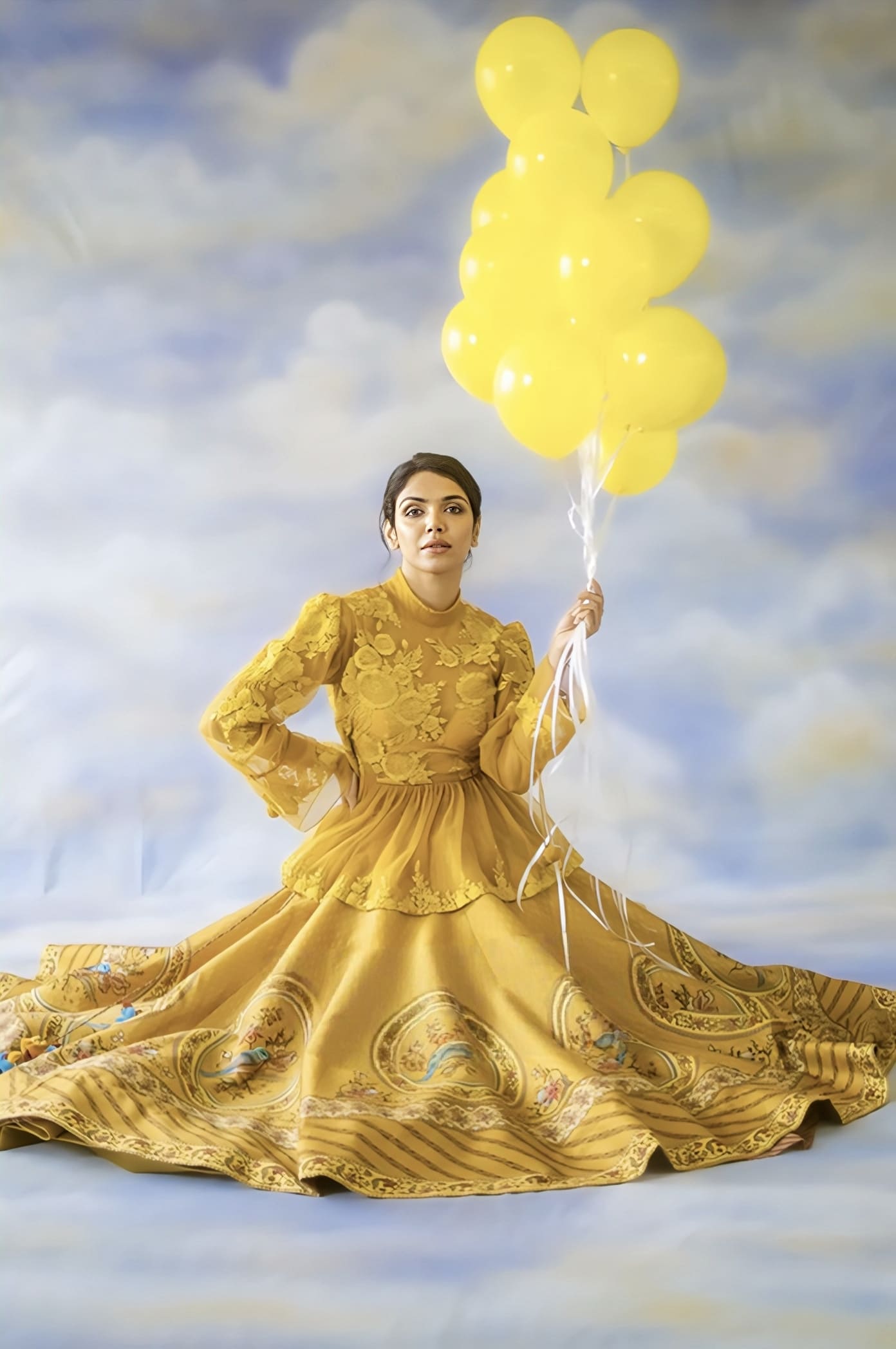 Shriya Pilgaonkar in Sunehra Poulami Lehenga Set – Yellow Handwoven Chanderi Digital Print Designer Lehenga