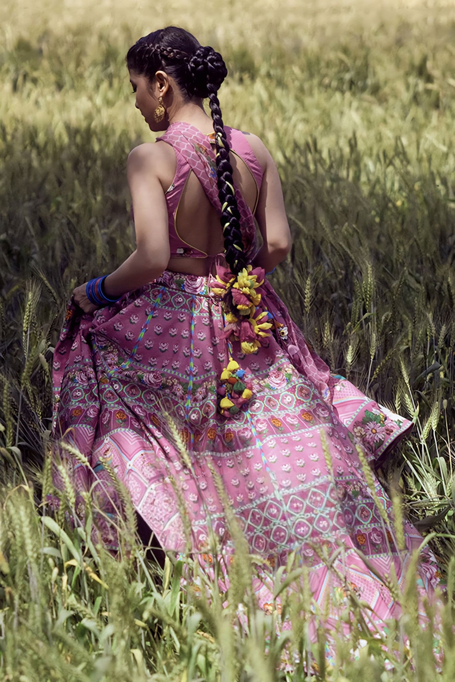 Shweta Tripathi in Rang Rani Rubani Lehenga Set – Pink Handwoven Chanderi Digital Print Designer Lehenga