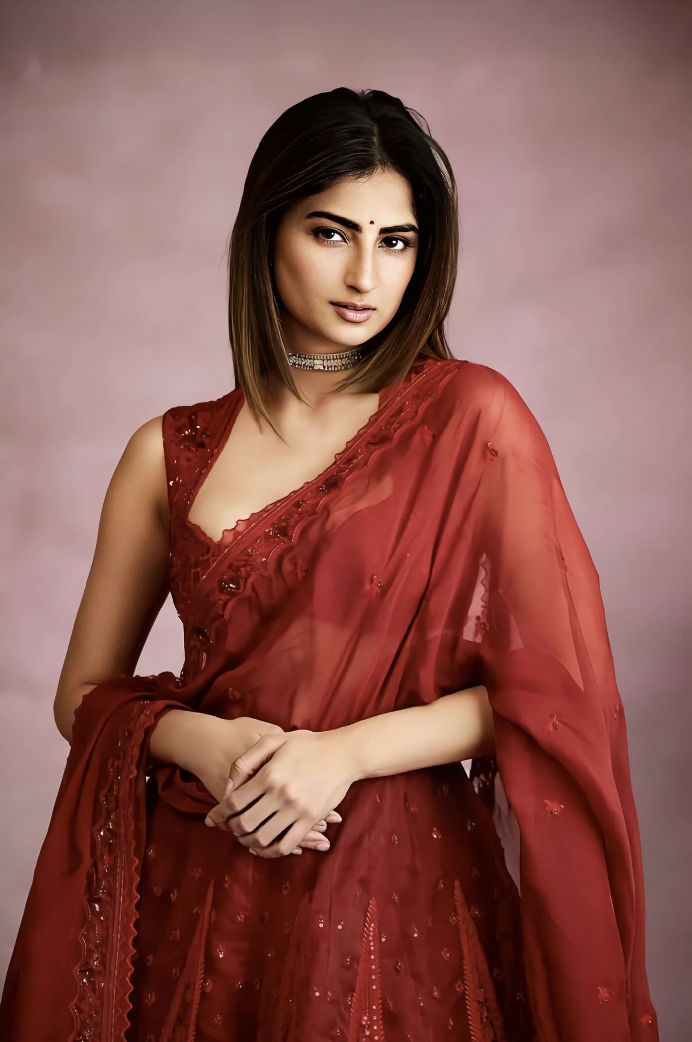Palak Tiwari in Surkh Saaz Lehenga Set – Red Silk Embroidered Designer Lehenga