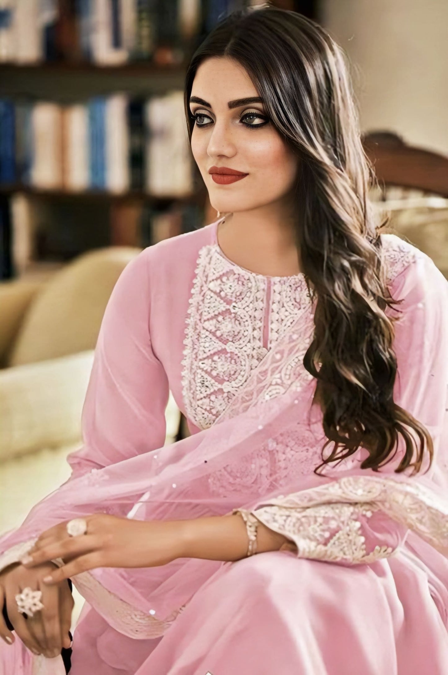 Flamingo Pink Palazzo Salwar Suit for Festive & Party Wear