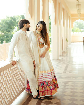 Navratri Special Couple Collection: Elegant Lehenga Choli & Stylish Kurta Set