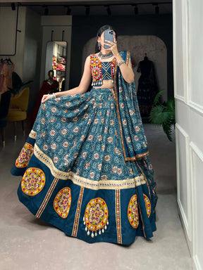 PURE RAYON PRINTED WITH FOIL WORK NAVRATRI LEHENGA CHOLI