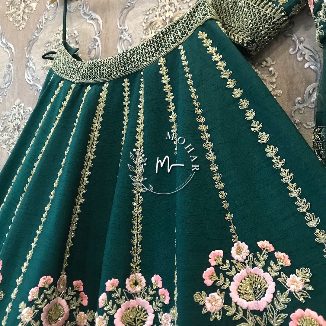 Dusty Green Colored Attractive Party Wear Lehenga Choli With Embroidery Work SI 104