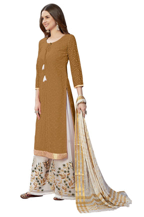 Fancy Georgette With Beautiful Emroidory Work Semi-Stitched Designer Gown Suit