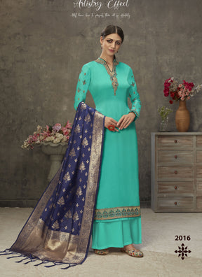 Rama Green Fancy Lifestyle Georgette with Heavy Embroidery Designer Suit