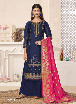 Neavy Blue Georgette with Heavy Embroidery Designer Suit