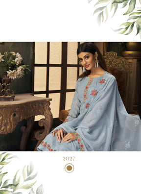 Grey Fancy Georgette with Heavy Embroidery Designer Suit