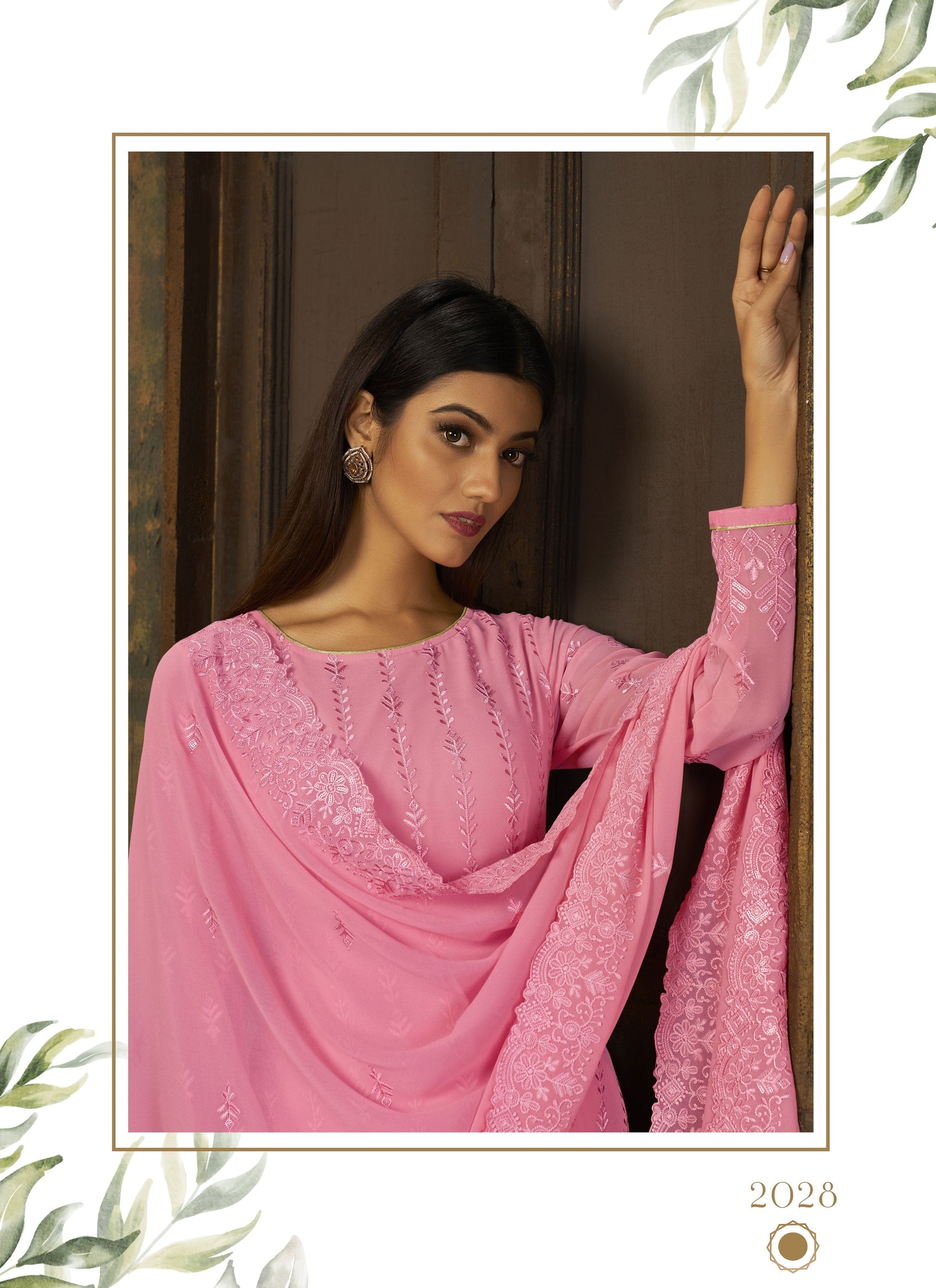 Pink Color Georgette with Heavy Embroidery Designer Suit