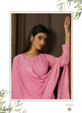 Pink Color Georgette with Heavy Embroidery Designer Suit