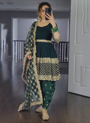 Party Wear Look Top ,Dhoti Salwar and Dupatta SI 240