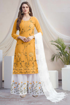 Fancy Georgette With Soft Silk Inner Semi-Stitched Designer Gown Suit HF1161-2