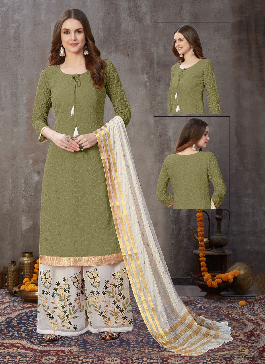 Heavy Georgette With Beautiful Emroidory Work Designer Salwar Suit