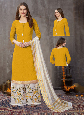 Beautiful Georgette With Heavy Emroidory Work Designer Suit