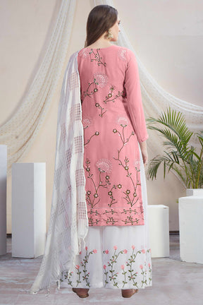 Fancy Georgette With Soft Silk Inner Semi-Stitched Designer Gown Suit HF1161-6