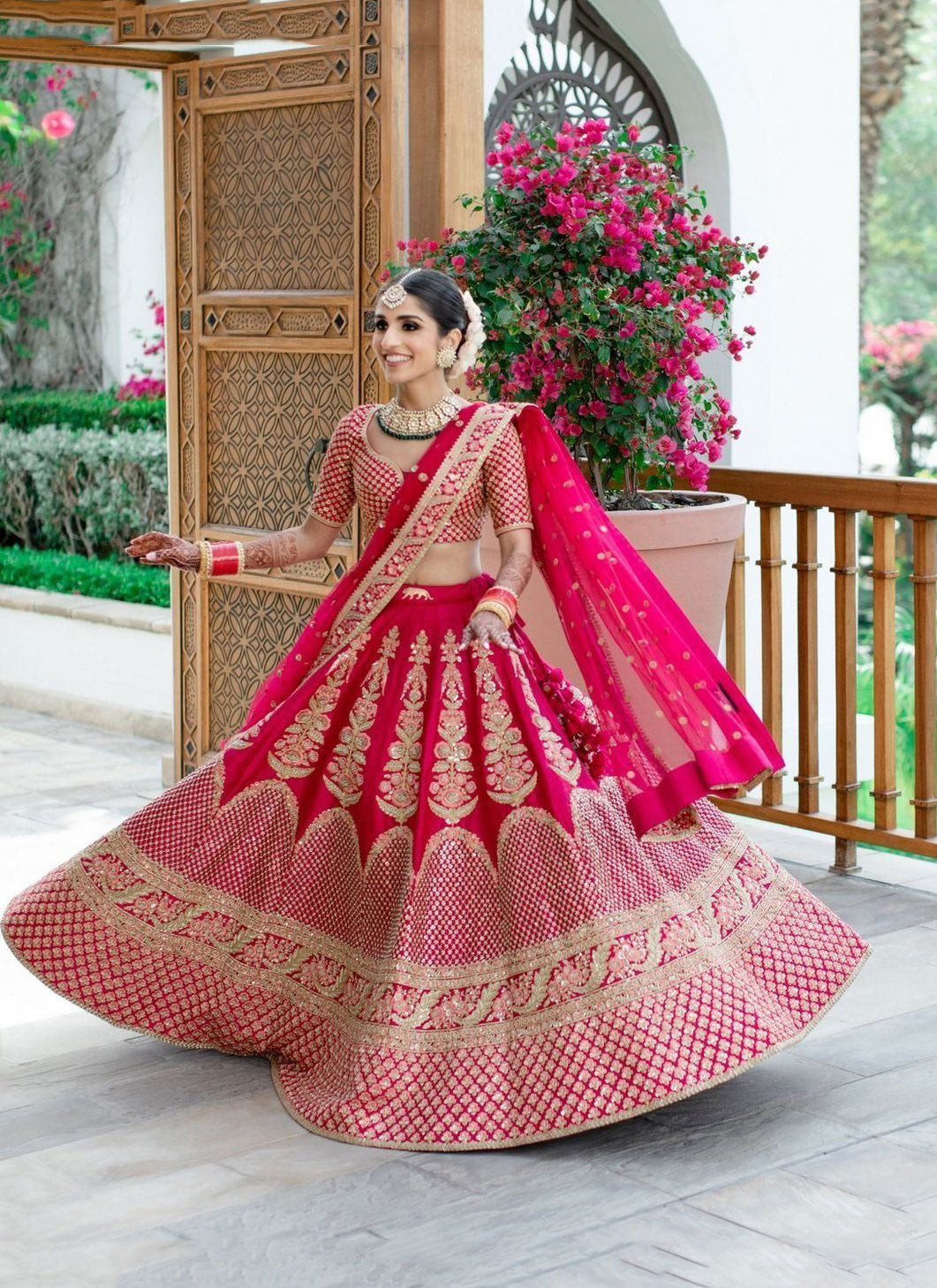 Dark Pink Type Colored Party Wear Lehenga Choli With Embroidery Work HLC 05