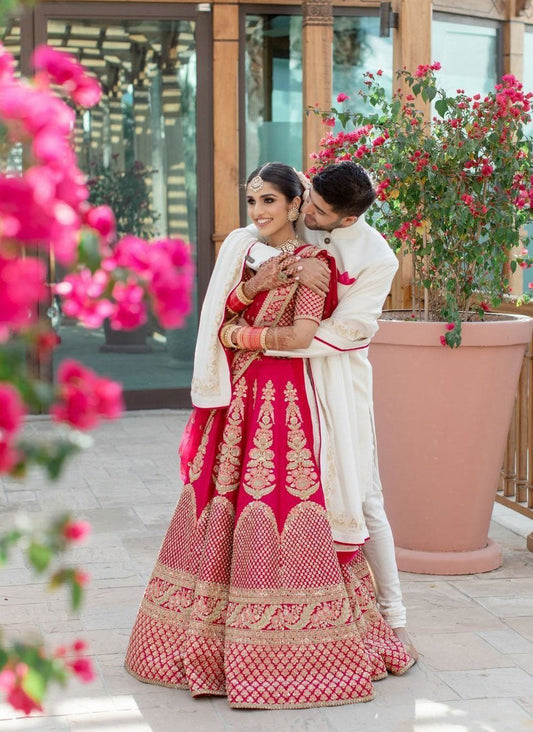 Dark Pink Type Colored Party Wear Lehenga Choli With Embroidery Work HLC 05