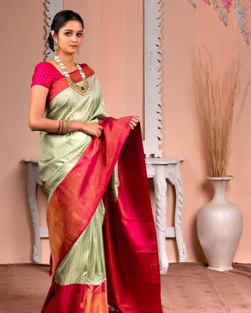 Traditional Lichi Silk Banarasi Jacquard Saree