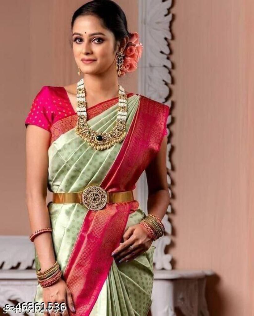 Traditional Lichi Silk Banarasi Jacquard Saree