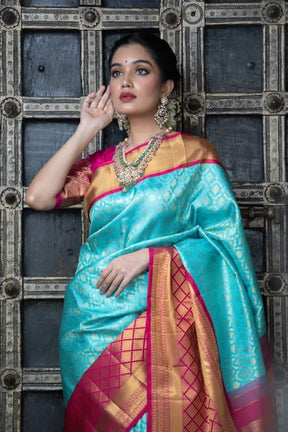 Traditional Bridal Wear Soft Silk Banarasi Designer Saree