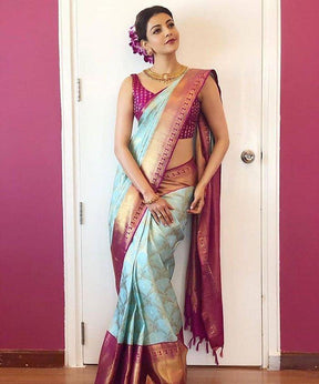 Kajal Aggarwal in Red Traditional Banarasi Silk Saree