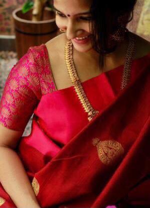 Traditional Red Soft Silk Banarasi Designer Saree