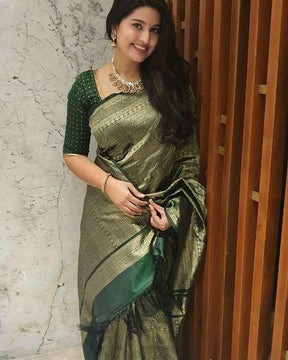 Green Traditional Banarsi Silk Saree