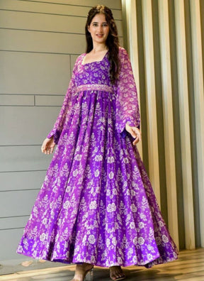 Wine Color Charming Ethnic Gown