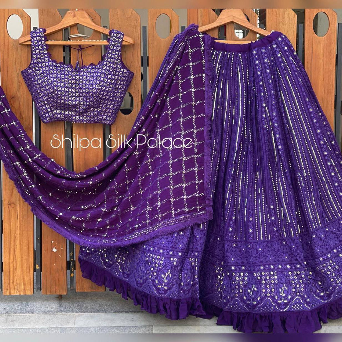 Purple Colored Attractive Party Wear Lehenga Choli With Embroidery Work SI 1048 Purple