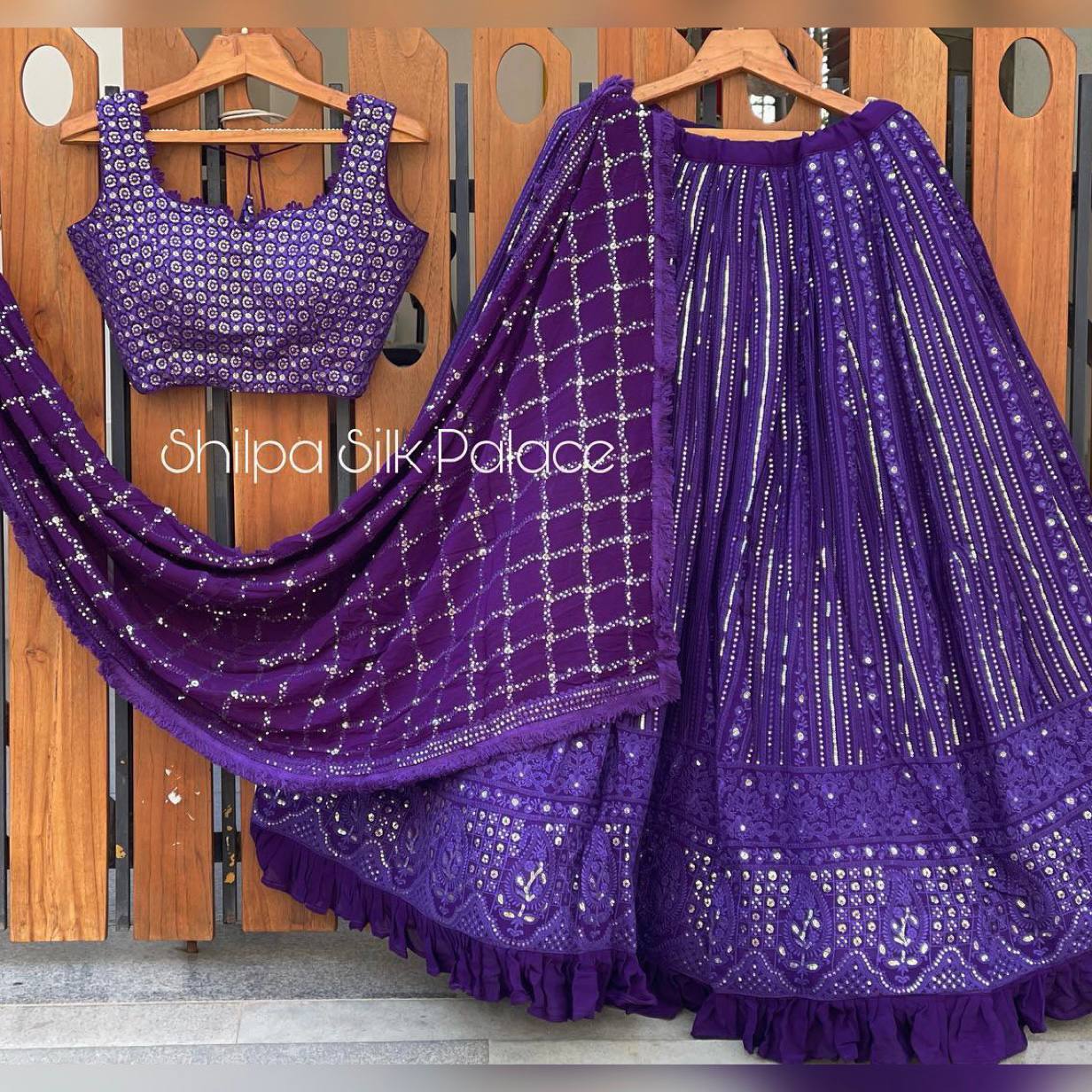 Purple Colored Attractive Party Wear Lehenga Choli With Embroidery Work SI 1048 Purple